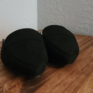 Bamboo black suede slide